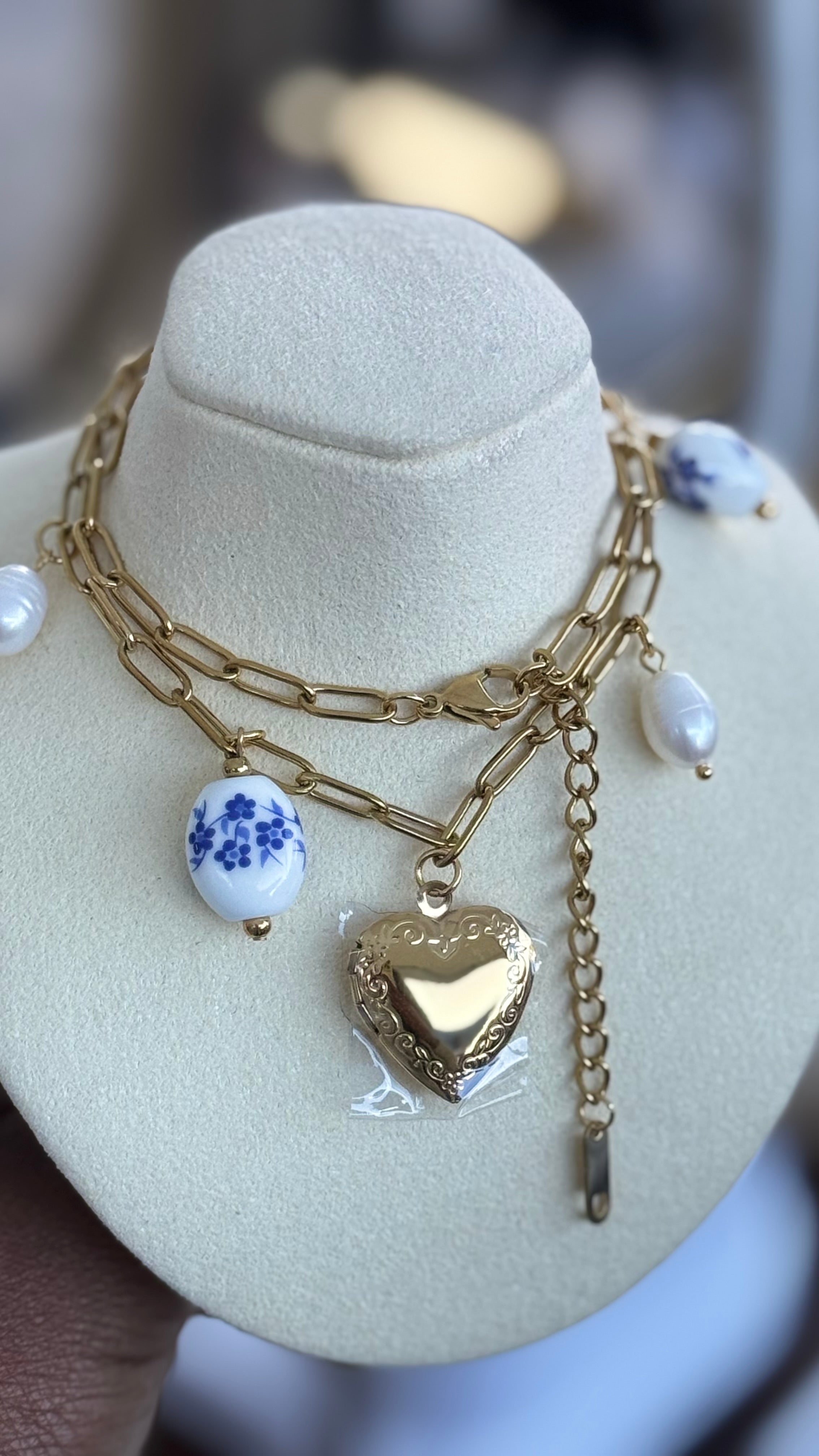 Vintage Locket Charm Necklace