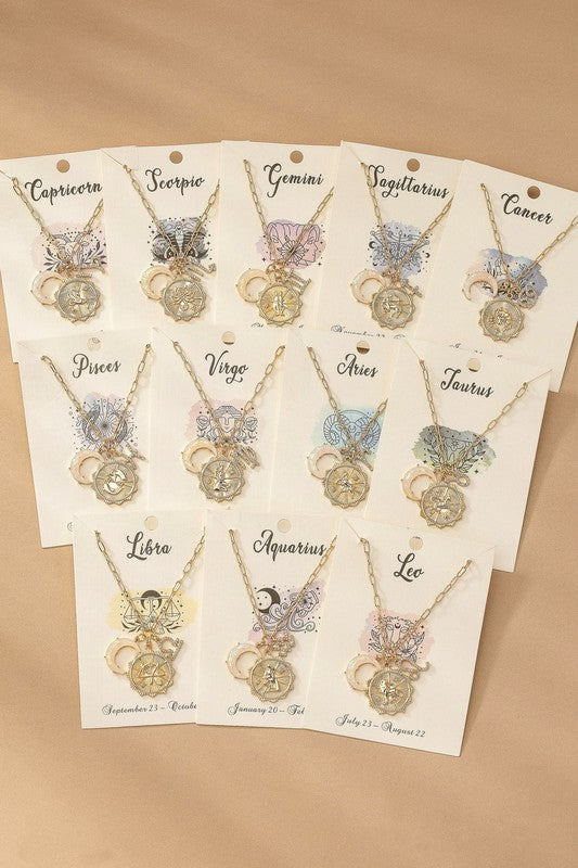 ZODIAC SIGN BLING NECKLACE