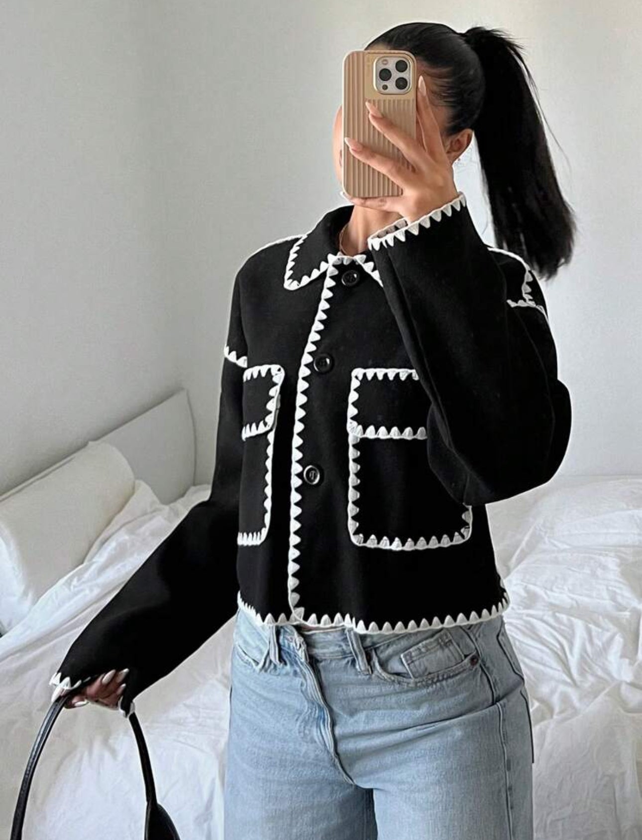 MACY BLACK CROPPED JACKET