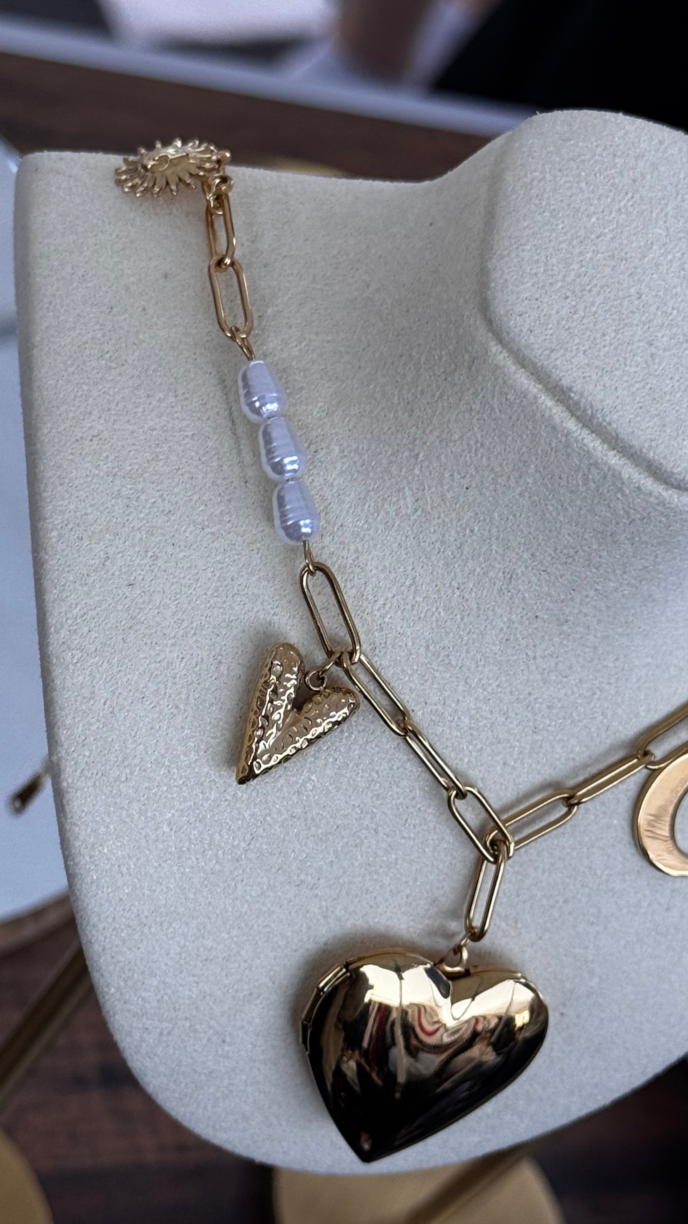 Moon Locket Charm Necklace