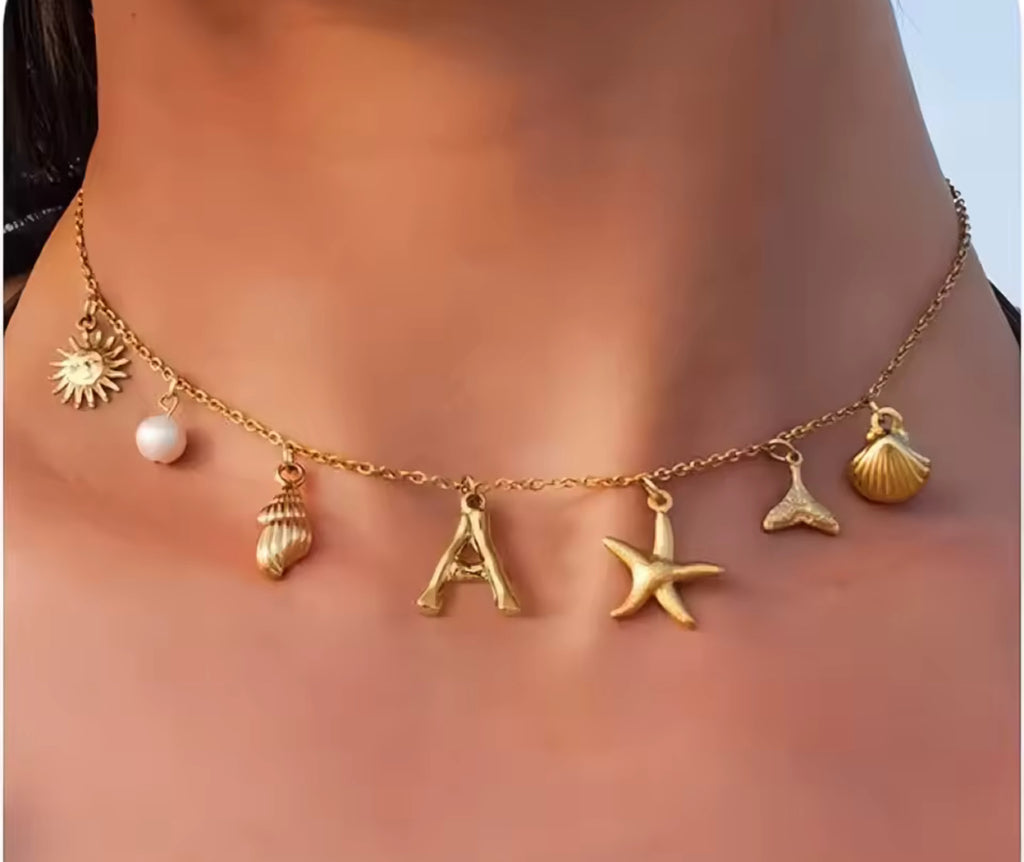 COASTAL INITIAL NECKLACE