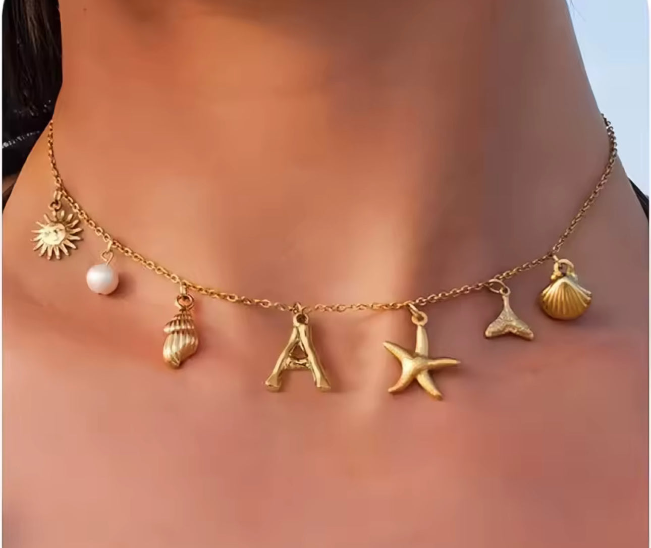 COASTAL INITIAL NECKLACE