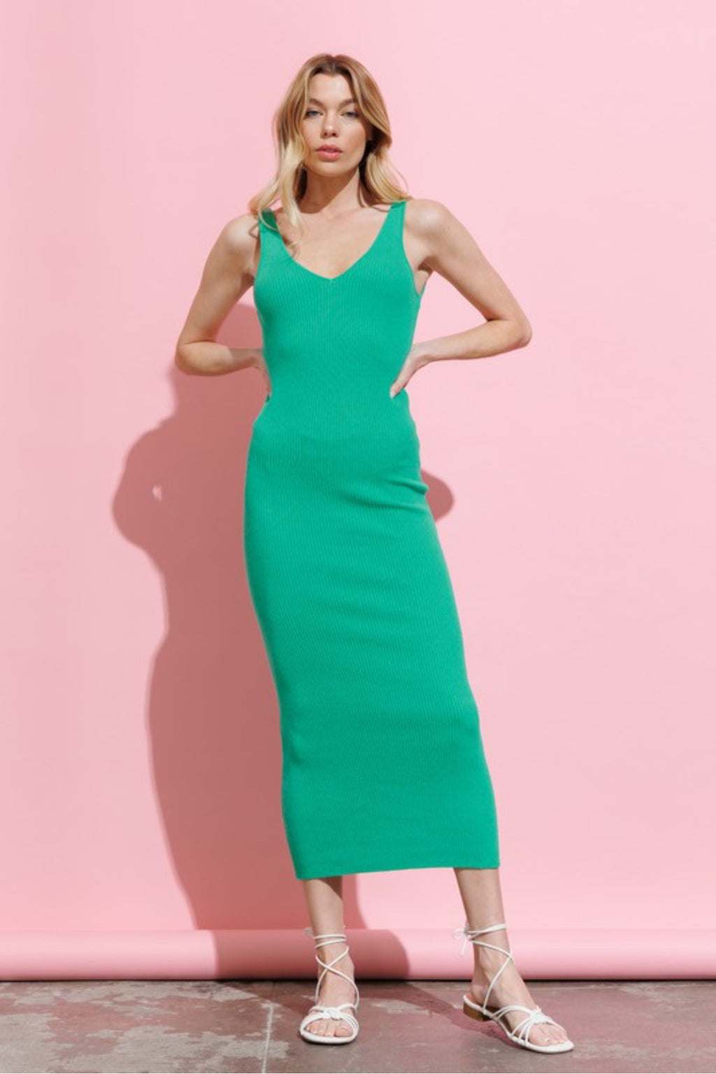 BASIC KNIT MIDI DRESS