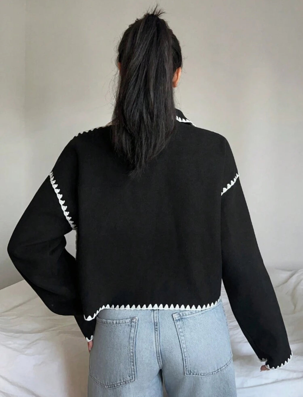 MACY BLACK CROPPED JACKET