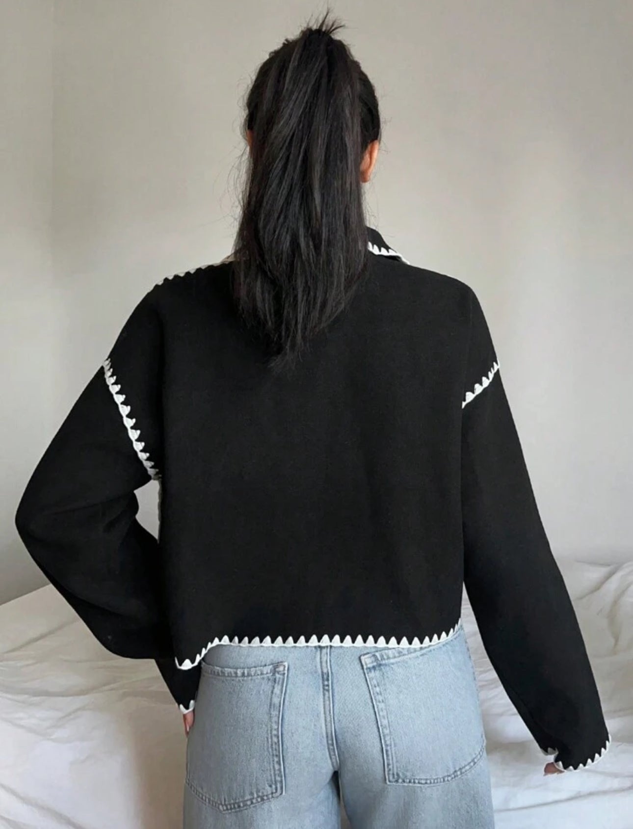 MACY BLACK CROPPED JACKET