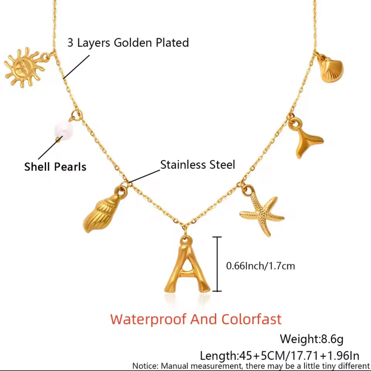 COASTAL INITIAL NECKLACE