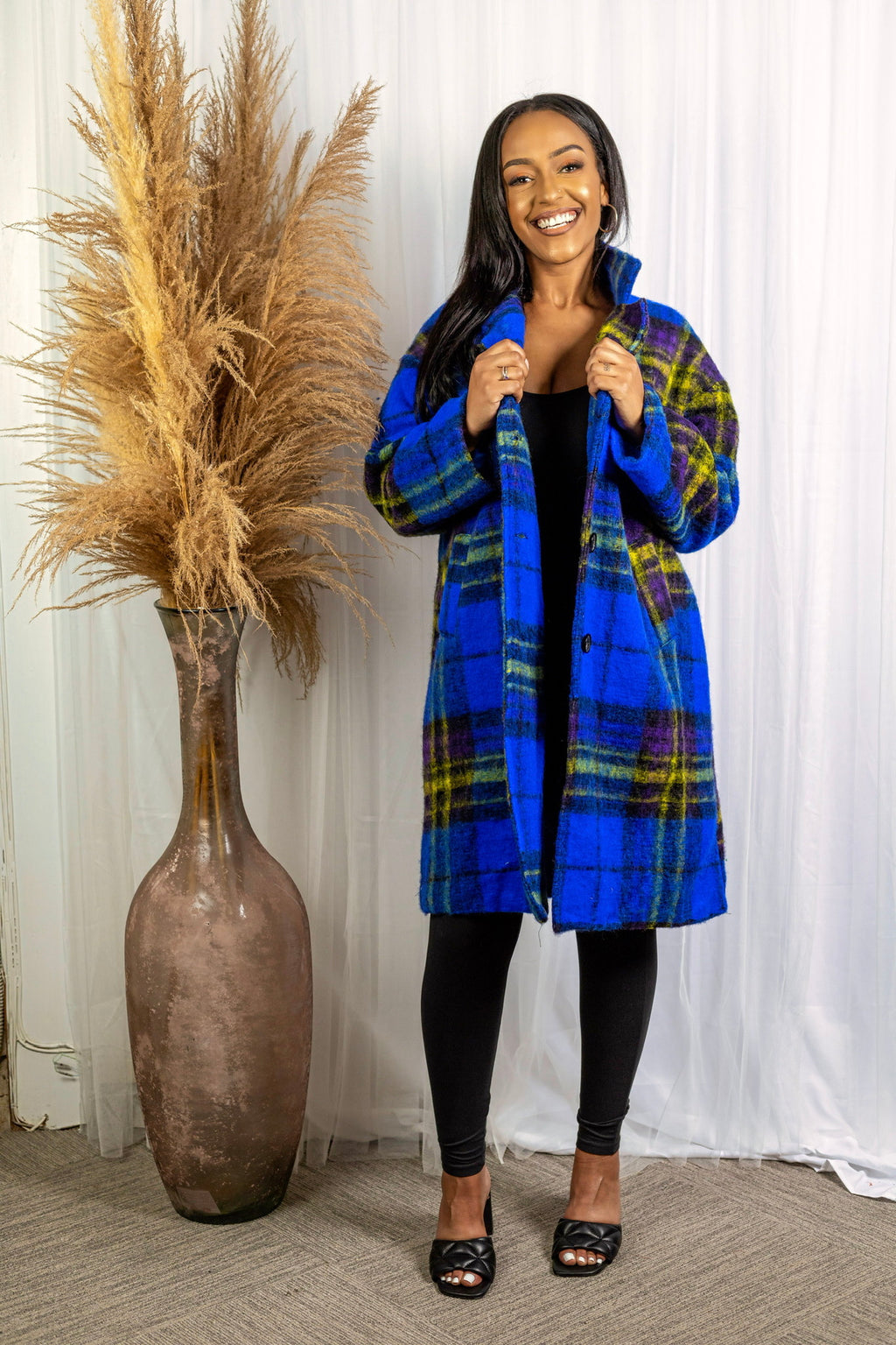 GRACIE PLAID TRENCH COAT