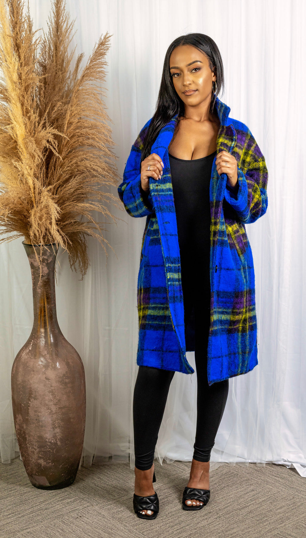 GRACIE PLAID TRENCH COAT