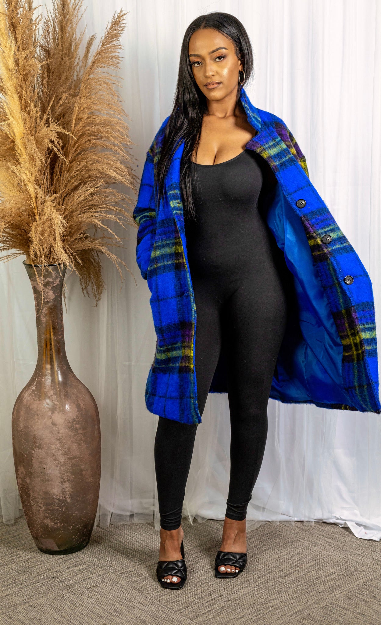 GRACIE PLAID TRENCH COAT